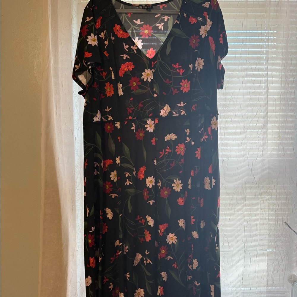 Floral Black Dress